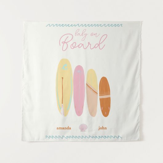 ベビーオンボードベビーシャワー海テーマ タペストリー (正面)