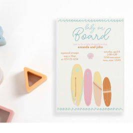 ベビーオンボードベビーシャワー海テーマ 招待状