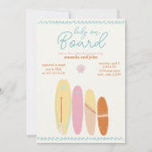 ベビーオンボードベビーシャワー海テーマ 招待状 (正面)