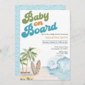 ベビーオンボードベビーシャワー男女兼用 招待状 (正面/裏面)