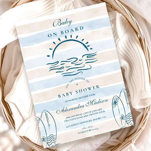 ベビーオンボードベビーシャワー 招待状