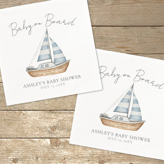 ベビーオンボードベビー航海のシャワー スタンダードカクテルナプキン