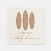 ベビーオンボードボホサーフボードベビーシャワー スタンダードカクテルナプキン (正面)