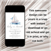 ベビーオンボードボートベビーシャワー招待状 招待状