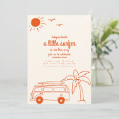 ベビーオンボードリトルサーファーベビーシャワー 招待状 (スタンド正面)