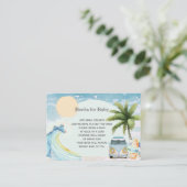 ベビーオンボードレトロサーフィンビーチベビーシャワー エンクロージャーカード (スタンド正面)