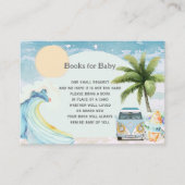 ベビーオンボードレトロサーフィンビーチベビーシャワー エンクロージャーカード (正面)