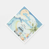 ベビーオンボードレトロサーフィンビーチベビーシャワー スタンダードランチョンナプキン (角)