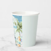 ベビーオンボードレトロサーフィンビーチベビーシャワー 紙コップ (左)