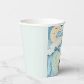 ベビーオンボードレトロサーフィンビーチベビーシャワー 紙コップ (右)