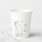 ベビーオンボード帆船ビーチベビーシャワー紙カップ 紙コップ (裏面)