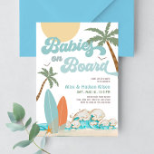 ベビーオンボード振りかけるサーフサーフィンベビーシャワー 招待状