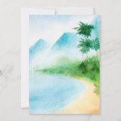 ベビーオンボード水彩サーフィンビーチベビーシャワー 招待状 (裏面)