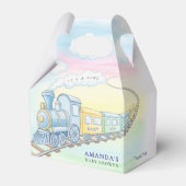 ベビーオンボード水彩列車ベビーシャワー フェイバーボックス (正面サイド)
