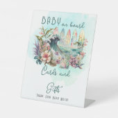 ベビーオンボード熱帯サーフィンカードとギフト 台座サイン (正面)