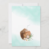 ベビーオンボード熱帯サーフィンビーチベビーシャワー 招待状 (裏面)