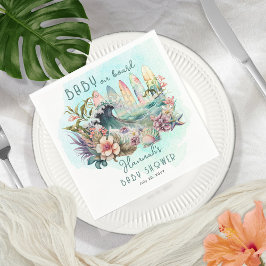 ベビーオンボード熱帯サーフィンフローラベビーシャワー スタンダードカクテルナプキン