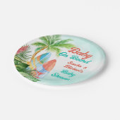 ベビーオンボード熱帯サーフィンベビーシャワーカスタム ペーパープレート (アングル)