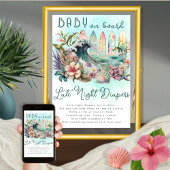 ベビーオンボード熱帯サーフィン深夜おむつ ポスター