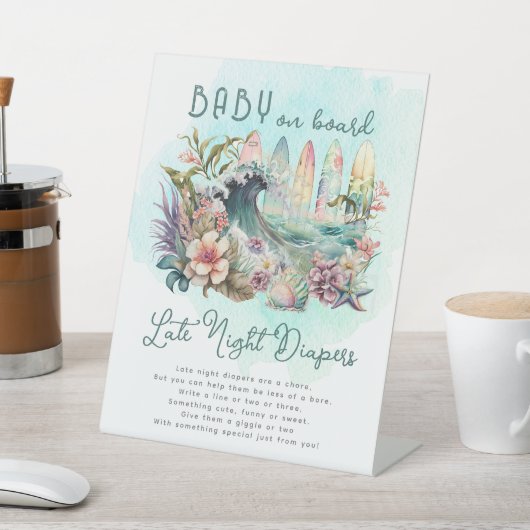 ベビーオンボード熱帯サーフィン深夜おむつ 台座サイン (インサイチュ)