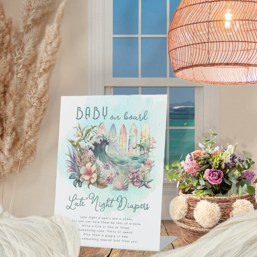 ベビーオンボード熱帯サーフィン深夜おむつ 台座サイン