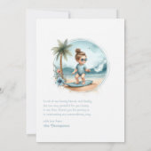 ベビーオンボード熱帯ビーチをテーマにしたベビーシャワー サンキューカード (裏面)