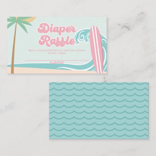 ベビーオンボード赤ちゃんシャワーおむつラッフル エンクロージャーカード (正面/裏面)