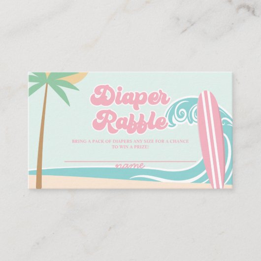 ベビーオンボード赤ちゃんシャワーおむつラッフル エンクロージャーカード (正面)