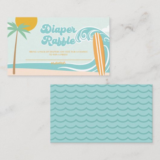 ベビーオンボード赤ちゃんシャワーおむつラッフル エンクロージャーカード (正面/裏面)