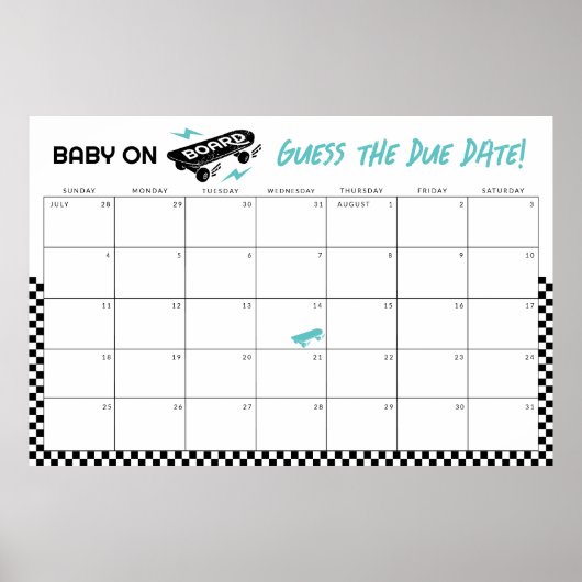 ベビーオンボード赤ちゃんシャワー期日を推測 ポスター (正面)