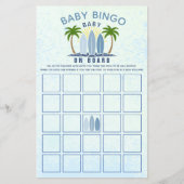 ベビーオンボード青い男の子の赤ちゃんシャワーベビービンゴゲーム チラシ (正面)