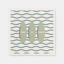 "ベビーオンボード"サーフィンベビーシャワー海テーマ スタンダードカクテルナプキン