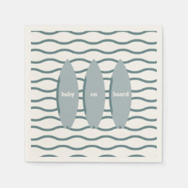"ベビーオンボード"サーフィンベビーシャワー海テーマ スタンダードカクテルナプキン