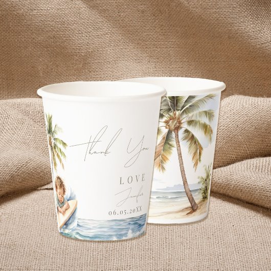 ベビーオンボード、サーフィンベビーシャワー 紙コップ