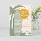 "ベビーオンボード"ビーチサーフィン海ベビーシャワー 招待状 (スタンド正面)