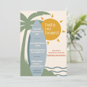 "ベビーオンボード"ビーチサーフィン海ベビーシャワー 招待状 (スタンド正面)