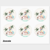 ベビーオンボード |レトロサマーサーフベビーシャワー ラウンドシール (シート)