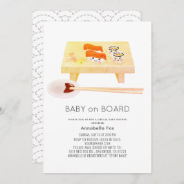 ベビーオンボードVirtual Sushi Baby Shower 招待状