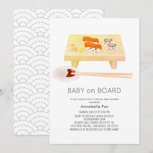 ベビーオンボードVirtual Sushi Baby Shower 招待状