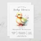 ベビーオンラインアヒル赤ちゃんシャワー 招待状 (正面/裏面)