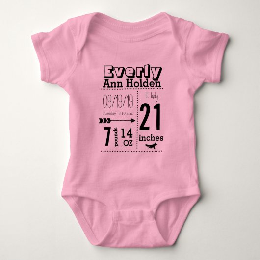 ベビーオーガニックガール誕生レコードLil'レディキツネ ベビーボディスーツ (正面)