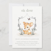 ベビーオーディアフローラクレストニーエイジ誕生日招待状 サンキューカード (正面)