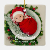 ベビーオーナメント – マイ初めてのクリスマス2枚の写真 セラミックオーナメント (裏面)