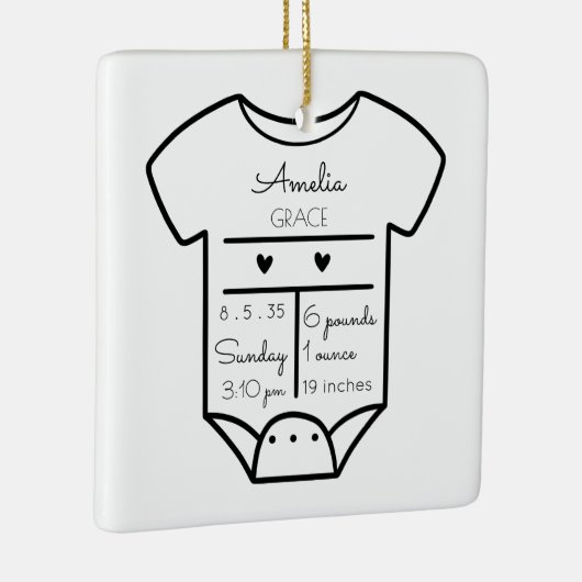 ベビーオーナメント-初めてのクリスマス誕生の状態 セラミックオーナメント (右)
