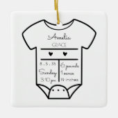 ベビーオーナメント-初めてのクリスマス誕生の状態 セラミックオーナメント (正面)