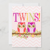 ベビーオールズツインガールズベビーシャワー招待状 招待状 (裏面)