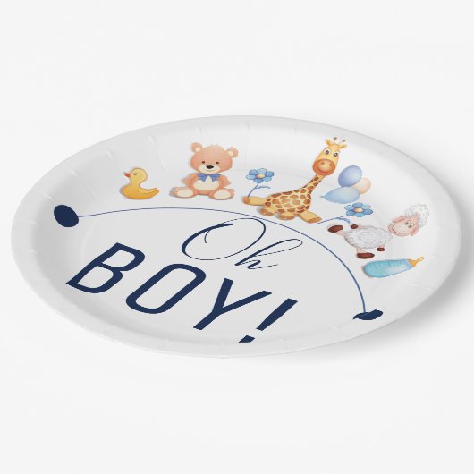 ベビーオ男の子の漫画の動物のデザイン ペーパープレート (アングル)