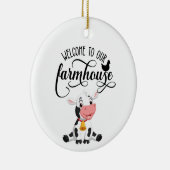 ベビーカウウェルカム私たちの農家 セラミックオーナメント (右)