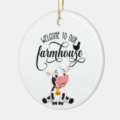 ベビーカウウェルカム私たちの農家 セラミックオーナメント (左)