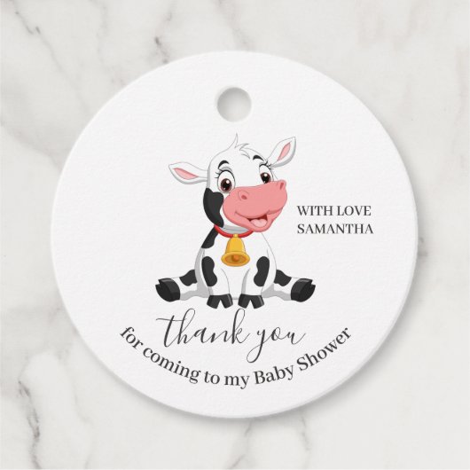 ベビーカウサンキューユーメッセージカード フェイバータグ (正面)